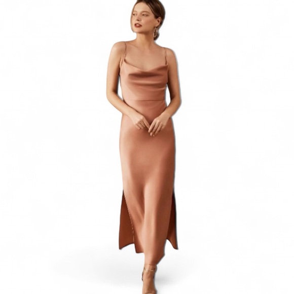 Sachin + Babi Dresses & Skirts - Sachin + Babi BHLDN Cali Satin Cowl Neck Slip Midi Dress Women Size 8 in Sedona
